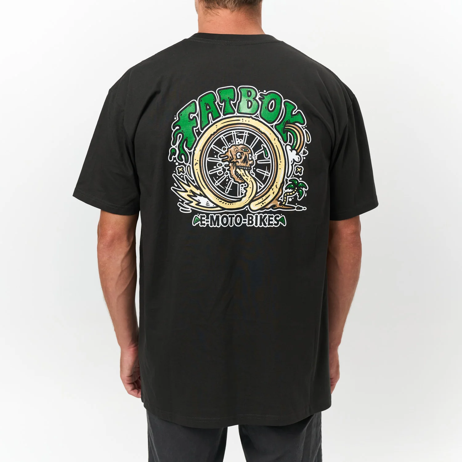Fatboy Tee - Skull Wheel Green - Image 3